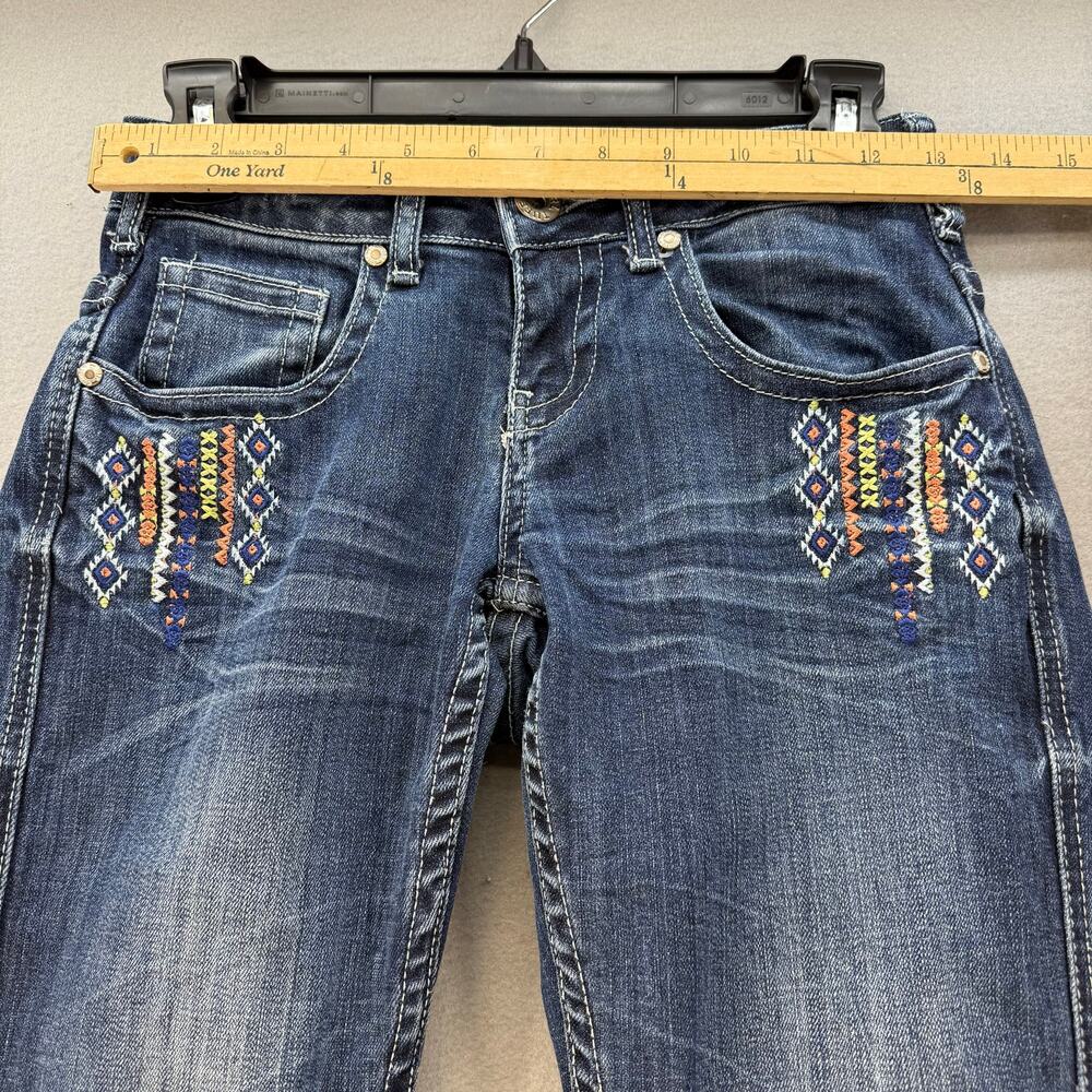 Cowgirl Tuff Jeans Women's 24x33 (0) Blue Aztec Mustang Boot Cut Embroidered - Picture 12 of 16